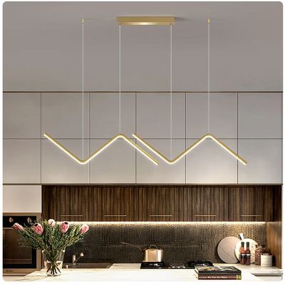 2 PCS,Modern LED Pendant Light Gold/Black Long Line Pendant Light For Restaurant Study Kitchen Office Coffee Home Decoration Luxury